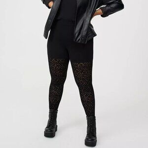 ❤️NWT TORRID MESH FLOCKED LEGGING - HYPER LEOPARD PRINT DEEP BLACK - PLUS SIZE